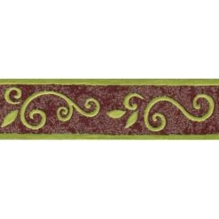 Galon, Vinyle Expansé Adhésive Volute, L.3.5 Cm X L.10 M, Anis Et Chocolat