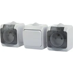 Interrupteur Va-et-vient Et Prise Avec Terre étanche Cédar, SCHNEIDER ELECTRIC