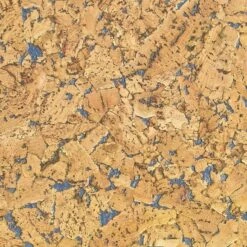 Lot De 5 Dalles De Liège Murales, Naturel Fond Bleu, L.60 X L.30 Cm