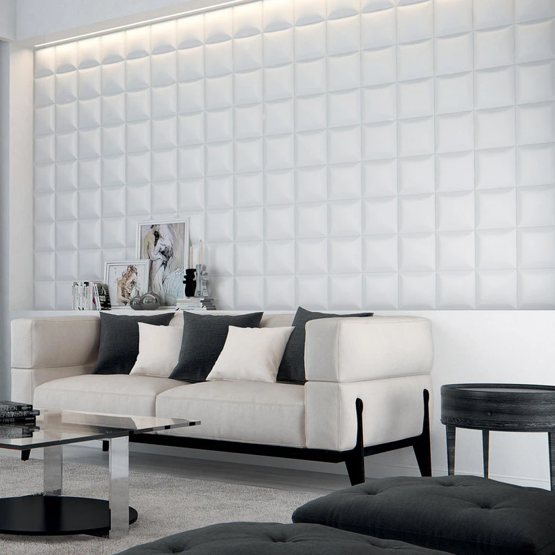 Panneau Mural 3D Square, L.38 X L.113.5 Cm, ARSTYL 3 Panneau Mural 3D Square, L.38 X L.113.5 Cm, ARSTYL