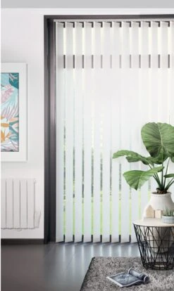 Kit Complet Rail Et Lamelles Verticales Orientables, Blanc L.250 X H.260 Cm