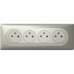 Legrand Céliane – Prise 4x 2P+T Compacte Précâblée Surface Affleurante – Ensemble Titane Complet