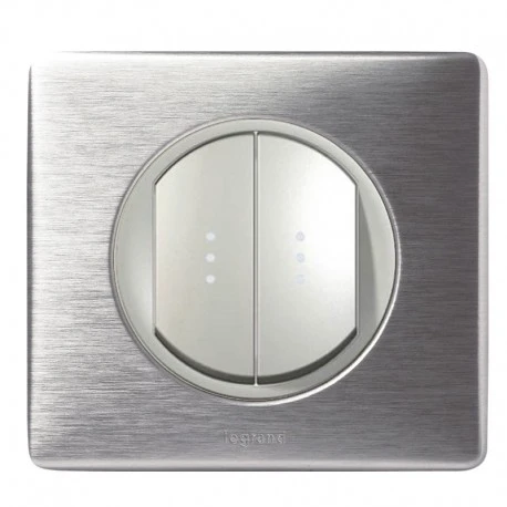 Legrand Céliane – Double Va Et Vient Lumineux 10A – Ensemble Aluminium Complet à Griffes 3 Legrand Céliane – Double Va Et Vient Lumineux 10A – Ensemble Aluminium Complet à Griffes