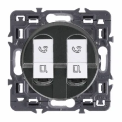 Legrand Céliane – Double Prise RJ45 Simple TV/Tel/Internet – Catégorie 6 – FTP – Ensemble Graphite à Composer