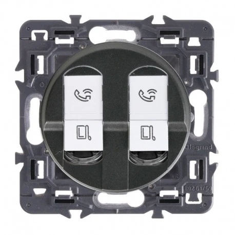 Legrand Céliane – Double Prise RJ45 Simple TV/Tel/Internet – Catégorie 6 – FTP – Ensemble Graphite à Composer 3 Legrand Céliane – Double Prise RJ45 Simple TV/Tel/Internet – Catégorie 6 – FTP – Ensemble Graphite à Composer